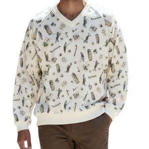 Vintage Country Club Pullover Men’s Golf Theme Golfing V-Neck Sz M